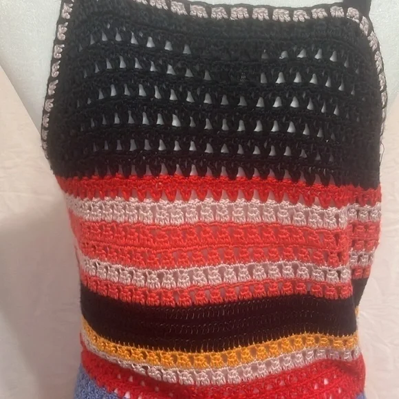 Cashel Women's Multi-Colored Striped Crochet Dress Size Small - Picture 5 of 14